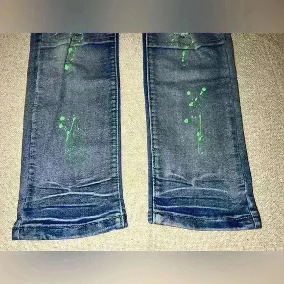 M. Society Mens Jeans Size 34x32 Skinny Fit Distressed Grunge Hip Hop B0060 - Picture 5 of 10